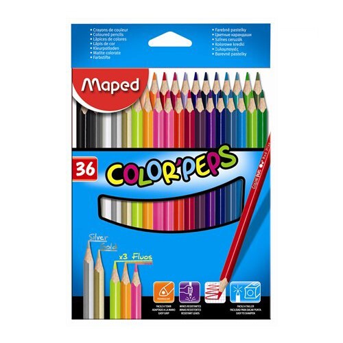 Pastelky trojhranné MAPED ''COLOR`PEPS'', 36 ks