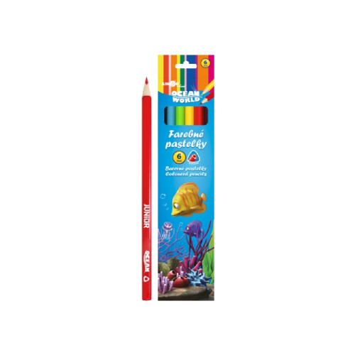 Pastelky Ocean World trojhranné 6 ks
