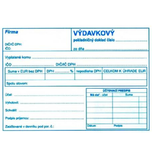 Výdavkový pokladničný doklad A6 samoprepis s DPH (52)