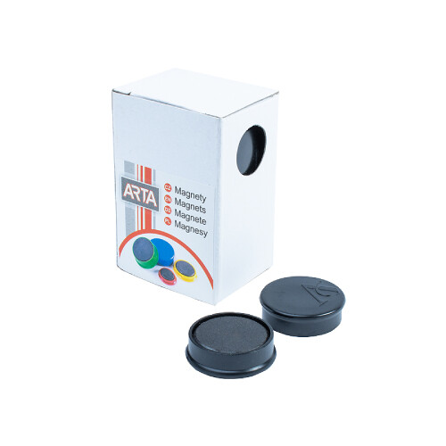 Magnety ARTA priemer 25mm, čierne (10ks v balení)