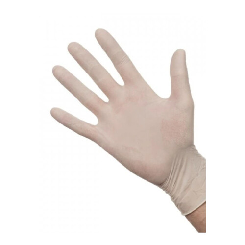 Latexové rukavice púdrované L