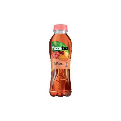 Čierny ľadový čaj FUZETEA Broskyňa a ibištek 12 x 0,5 ℓ