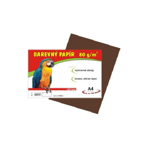 Papier farebný A4 80 g/m2 hnedý 100 list.