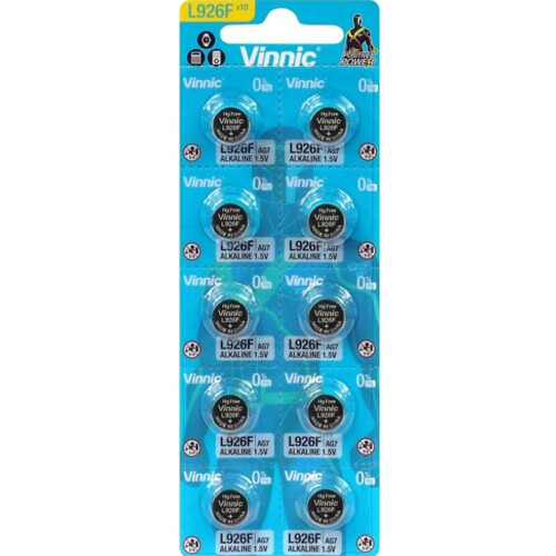 Vinnic Alkalická Batéria G7 / AG7 / LR57 / LR927 – Balenie 10 ks