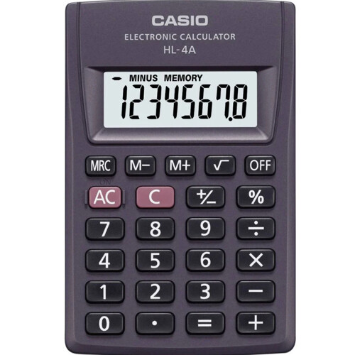 Kalkulačka, vrecková, 8 miestny displej, CASIO ''HL-4T''