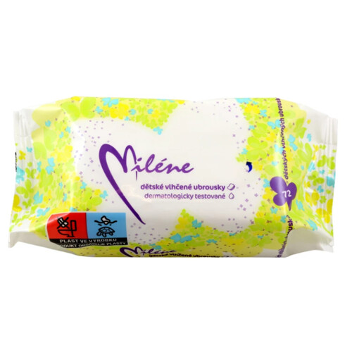 Detské vlhčené utierky MILENE 72ks