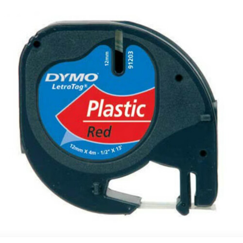 Páska do Dymo Letra Tag 12mmx4m plastová červená