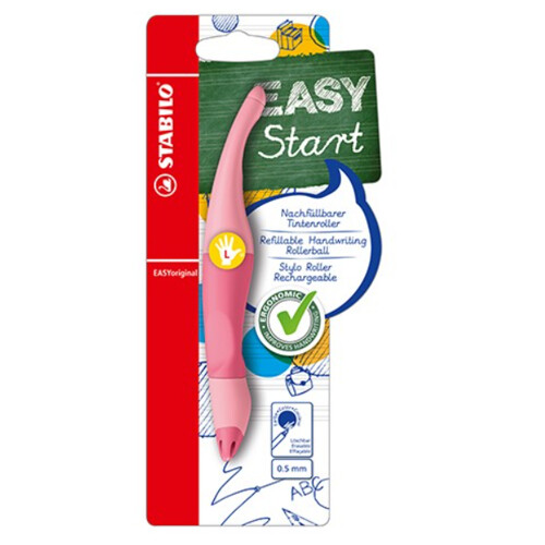 Roller guľôčkový STABILO EASY original Holograph pre ľavákov, pastelová ružová (pastelová ružová)