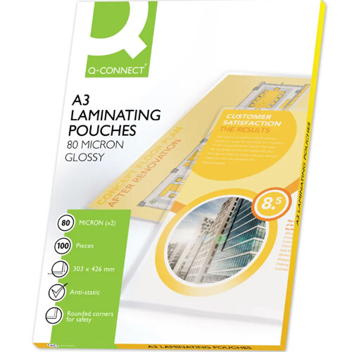 Laminovacie fólie Q-Connect 303x426 /A3/ 80mic.