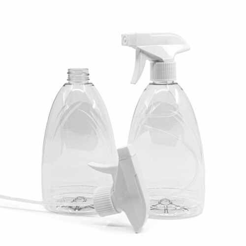 Plastová fľaša priehľadná s rozprašovačom 500ml