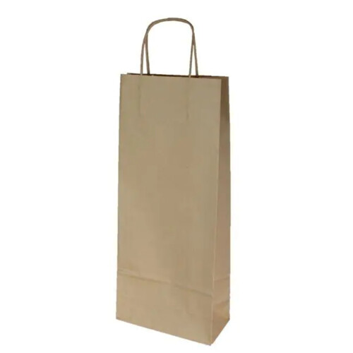 Papierová taška na víno 140x80x390mm prírodná