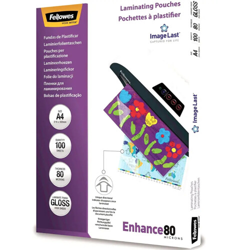 Laminovacie fólie Fellowes 216x303 A4 80mic