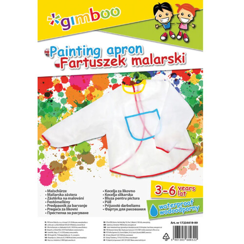 Detská zástera na maľovanie Gimboo transparentná