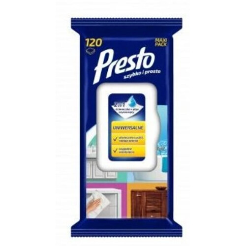 Presto univerzálne čistiace vlhčené utierky 120ks
