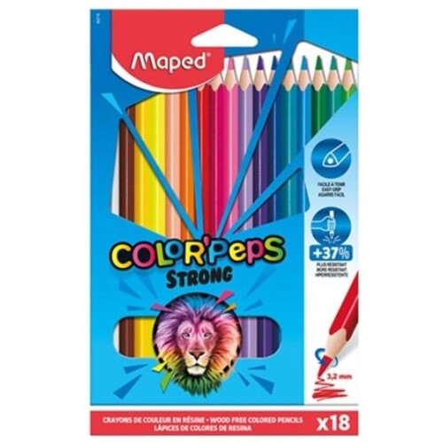 Pastelky trojhranné MAPED ''COLOR'PEPS STRONG'' sada 18 ks