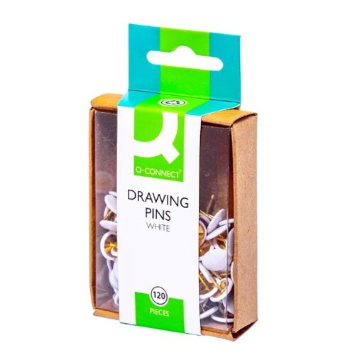 Pripináčiky Q-CONNECT 9mm biele 120ks