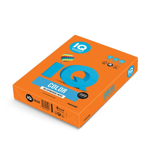 Farebný papier IQ color oranžový OR43, A4, 80g