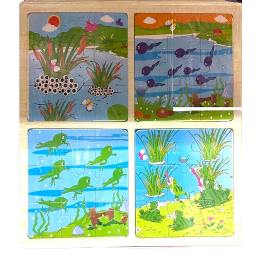 Drevené puzzle – Život pri rybníku (vývoj)