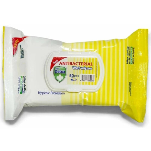 Fresh Detox čistiace antibakteriálne vlhčené obrúsky 80 ks Lemon