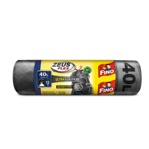 Vrecia zaťahovacie FINO Zeus FLEX 40 ℓ, 32 mic., 55 x 57 cm, strieborné (12 ks)