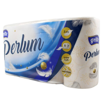 Toaletný papier Grite PERLUM 3vrst. 100% celulóza 8ks