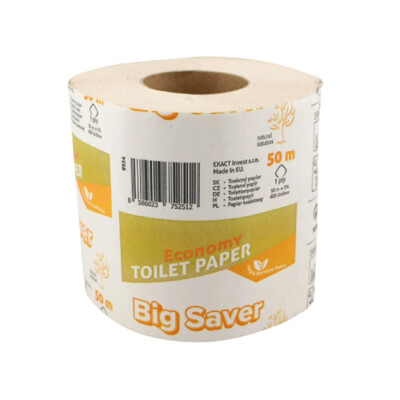 Toaletný papier Big Saver Economy 50 m 1-vrstvový (1ks)