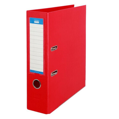 Poradač pákový Office, celoplastový A4 80 mm - červený (červený)