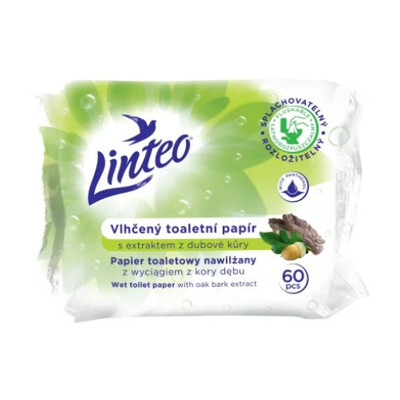 Toaletný papier vlhčený Linteo dubová kôra (60ks)