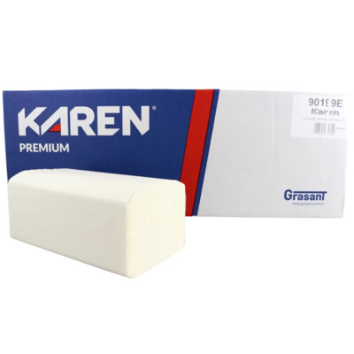 ZZ skladané papierové utierky biele KAREN 2vrst.21x23cm(3000ks)