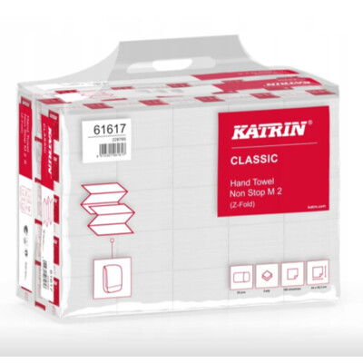 Utierky ZZ 2-vr. RC,4000 ks,Katrin CLAS,Biele 24x20,3cm 61617