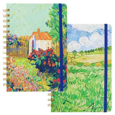 Poznámkový blok linajkový A5 /80 listov, obálka s gumou, motív Obraz (mix 4 di...