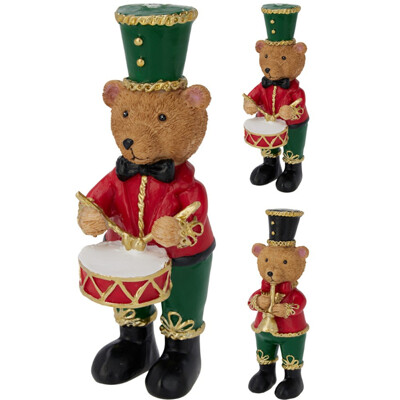 Soška medvedíka s hudobným nástrojom 175 mm (mix 2 dizajnov /cena za 1 ks)