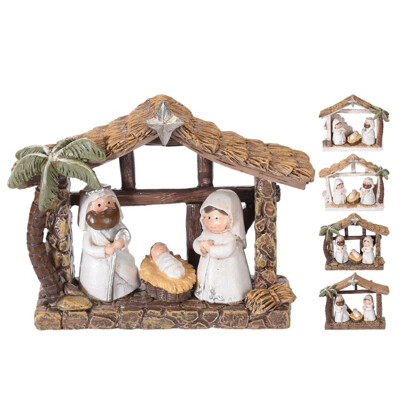 Vianočná dekorácia - Jasličky 90x35x70 mm