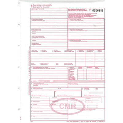 CMR - 5 listov, tabelačný papier (4278)