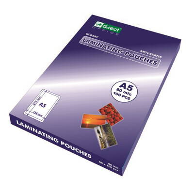 Laminovacie fólie D.RECT A5, 80 mic, 100 ks