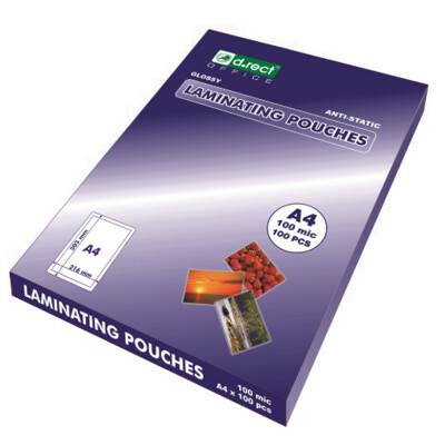 Laminovacie fólie D.RECT A4, 100 mic, 100 ks