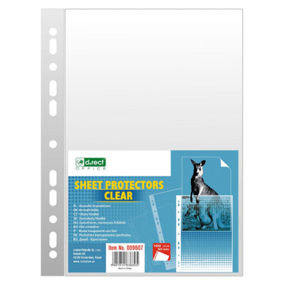 Euroobaly D.RECT A4, 40 µm, číre, 100 ks