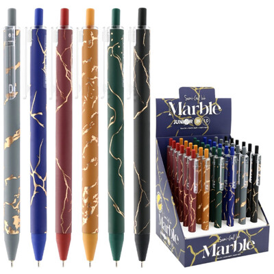 Pero guľôčkové JUNIOR Marble, hrot 1,0 mm, Semi-Gel modrá náplň (mix /cena 1ks...