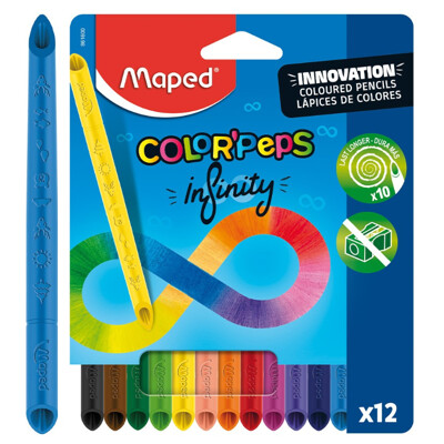 Pastelky bezdrevné MAPED - COLOR`PEPS INFINITY 12 farieb