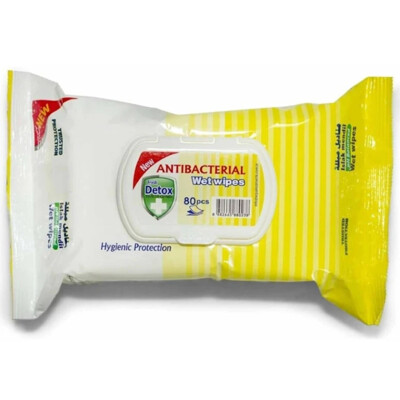 Fresh Detox čistiace antibakteriálne vlhčené obrúsky 80 ks Lemon
