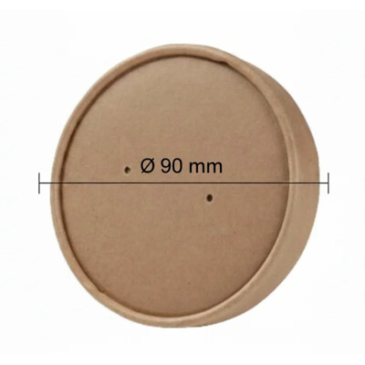 Papierove viecko pre misku 350ml/12oz kraft O 90mm kraft (25ks)