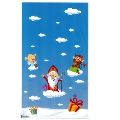 Mikulášske vrecko PP 25x42 cm - Mikuláš, anjel a čert